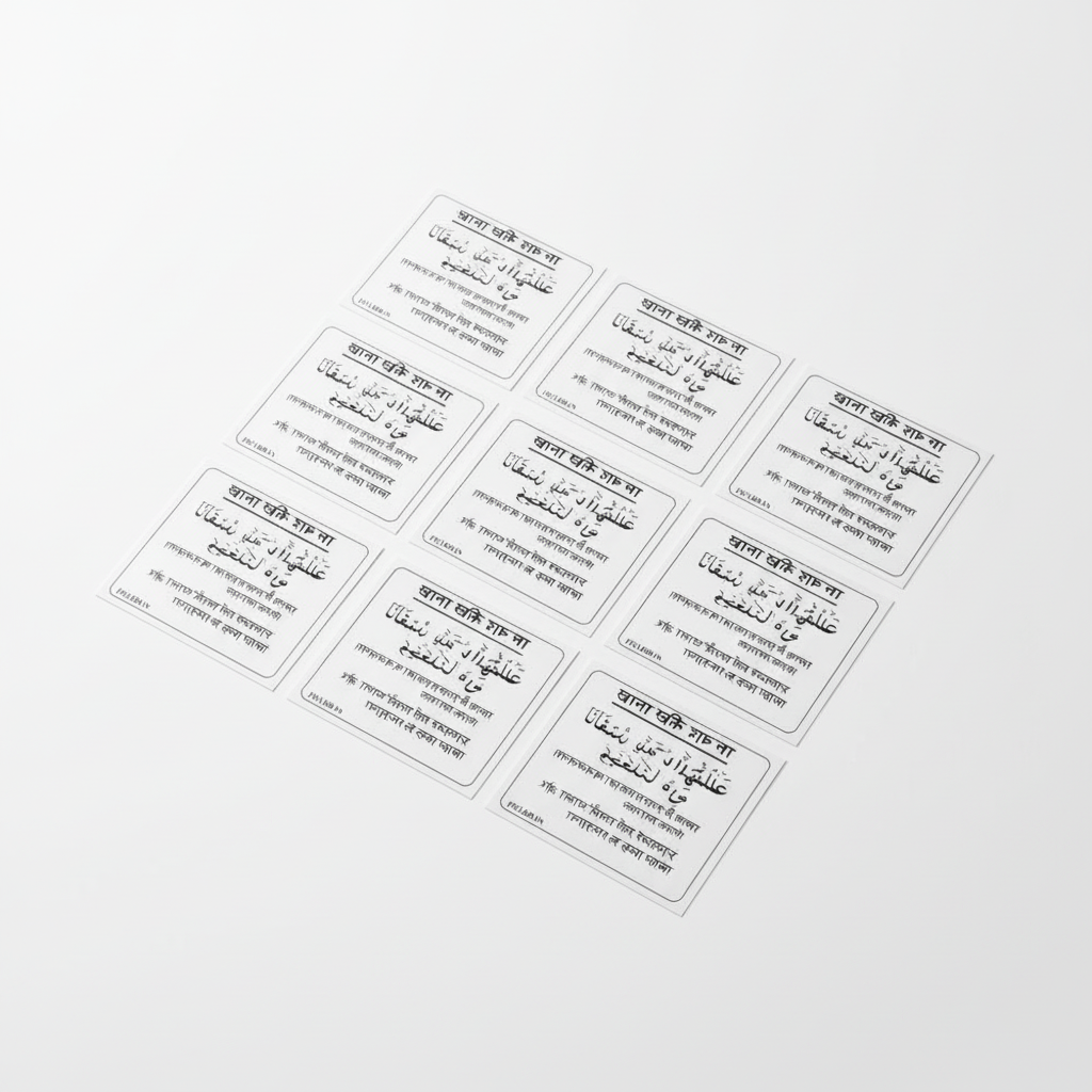 Dua stickers spread out neatly on clean white background